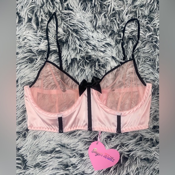 Sugar thrillz Pink and black corset bra - Picture 2 of 8